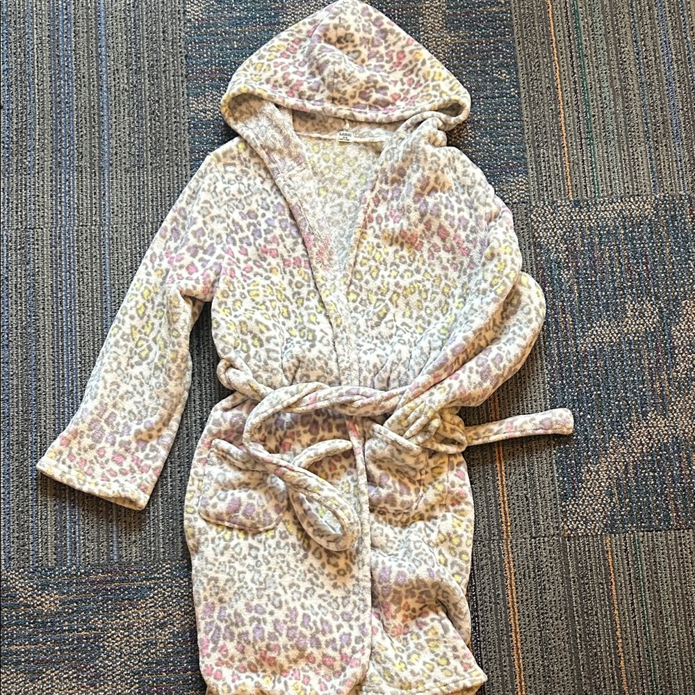 Target Cozy Fleece  Kids Leopard Print Robe - Multicolor
